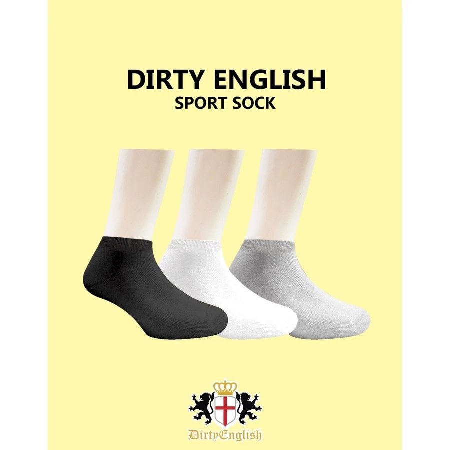 DIRTY ENGLISH Men Sport Sneaker Sock Anti Bacteria
