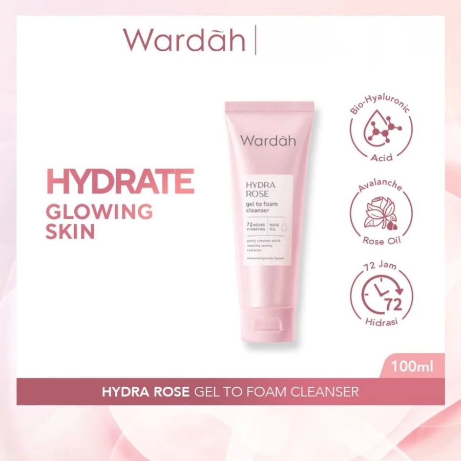 Wardah Hydra Rose Gel to Foam Cleanser
